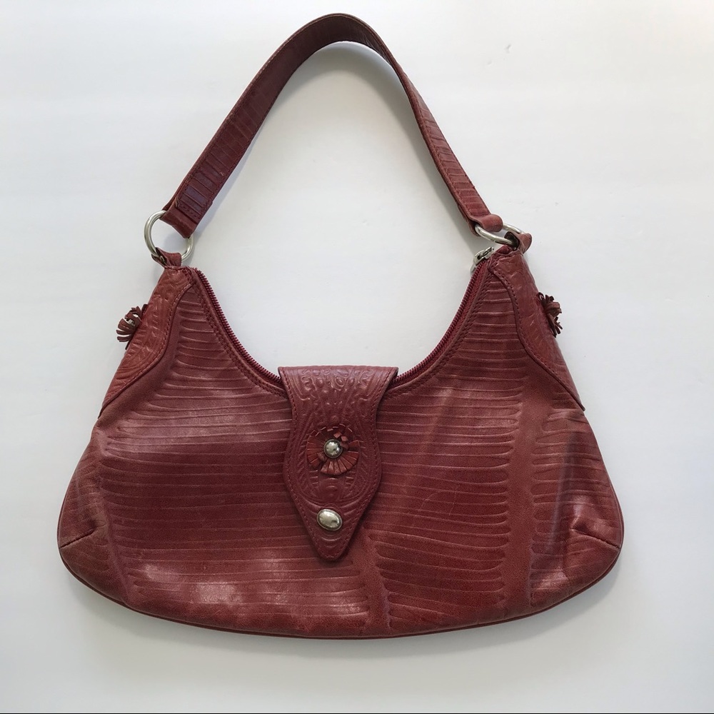 Vintage Braccialini Italian Leather Maroon Purse